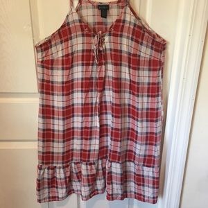 Plaid spaghetti-strap dress